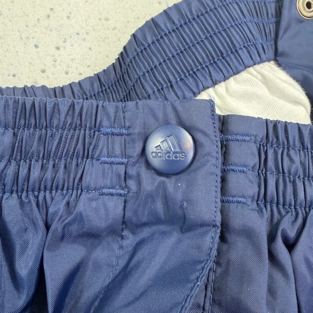 Vintage Adidas Snap‎ Track Pants Navy Blue White Tearaway Warmup Windbreaker L